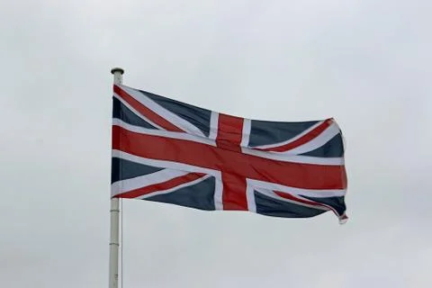 Union Jack flag on flagpole Stock Photos