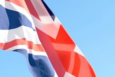 Union Jack flag - fluttering in the wind Stock Photos