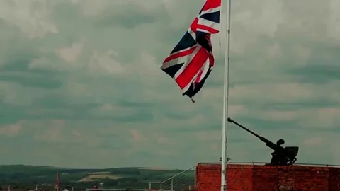 Union Jack flag 動画素材 106190034