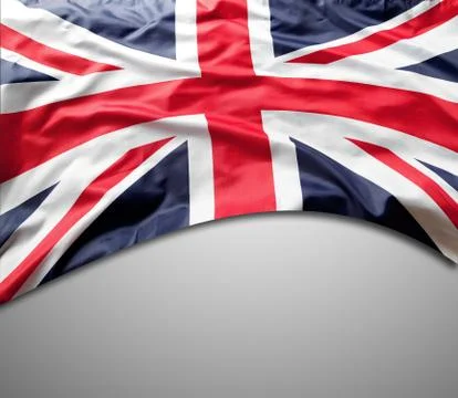 Union Jack flag on grey background Stock Photos