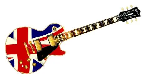 Union Jack Flag Guitar Stock Illustration