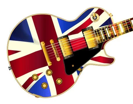 Union Jack Flag Guitar Stock Illustration