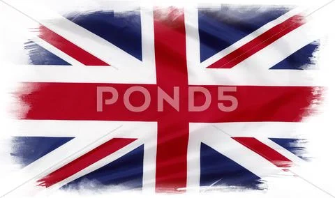 Union Jack flag on plain background Stock Illustration