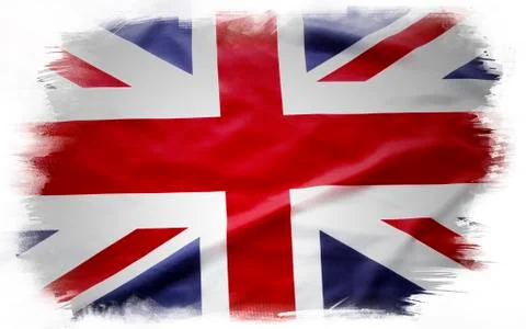 Union Jack flag on plain background Stock Photos
