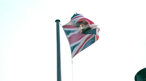 Union Jack Flag in SlowMotion 1000fps Stock Footage 47777241
