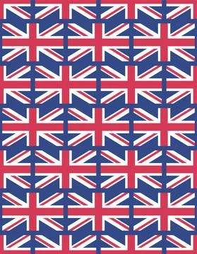 Union jack flag vector seamless pattern on blue background Stock Illustration