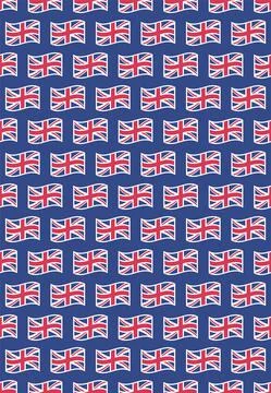 Union jack flag vector seamless pattern on blue background Stock Illustration