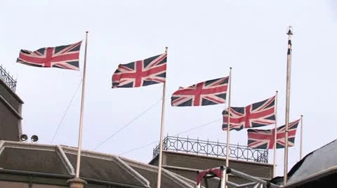 Union Jack flags Stock Footage 20466254
