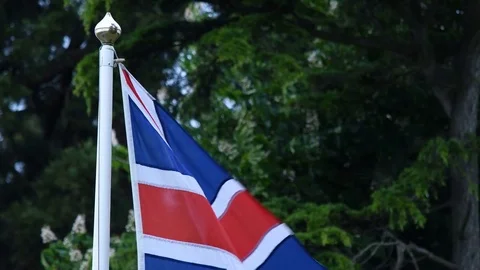 Union Jack flapping in the wind Stock Footage 78610678