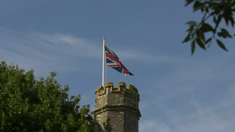 Union Jack flying Video stock 130945794