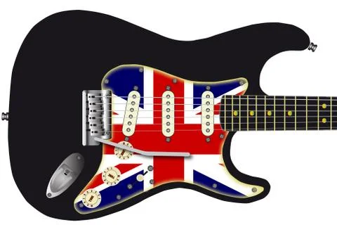 Union jack guitar Stock Illustration