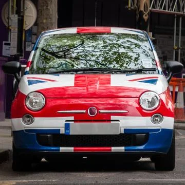 Union jack painted car Stock Photos