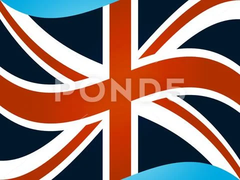 Union Jack Shows Great Britain And Flag Stock Illustration