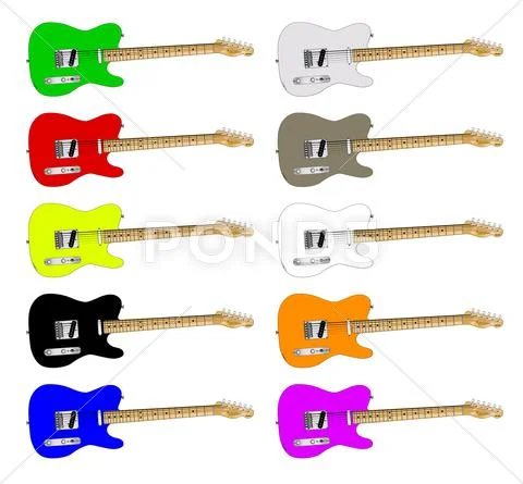 Union Jack Slab Guitar Stock Illustration