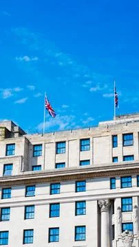 The Union Jack: a symbol of British unity, history, with red, white, and blue Stock Photos