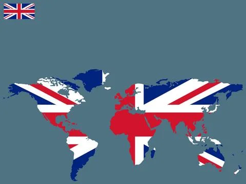 Union jack world map union jack world map, abstract vector art illustratio... Stock Photos