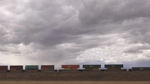 Union Pacific Container Train Stock Footage 121893144