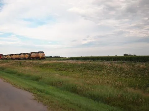 Union Pacific Train Through The Corn Stock Photos