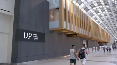 Union Pearson Express - train station exterior - Toronto Canada - HD 4K+ Stock Footage 50868531
