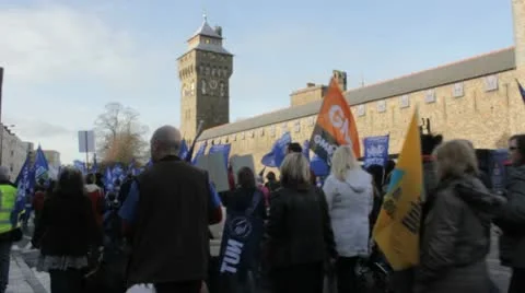 Union protest (8481) Video stock 9190145