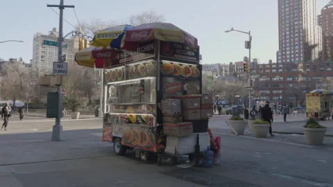 Union Square Halal Cart Stock Footage 266384437