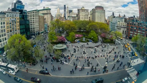Union Square in Manhattan, NYC Timelapse (4K) Stock Footage 147398040
