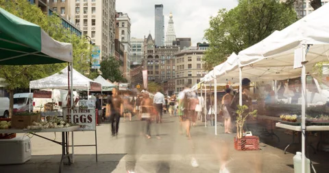 Union Square Market Time Lapse 4K Stock Footage 40386245