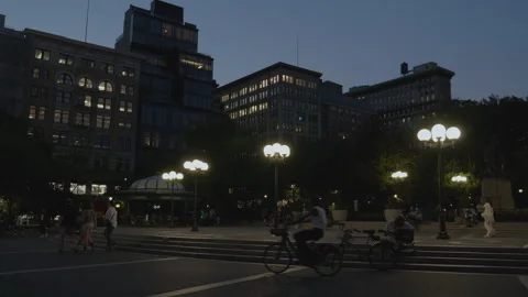 Union Square at night Stock Footage 278377610