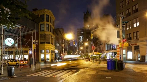 Union Square, NYC at Night Video stock 76512241