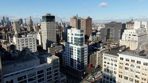 Union Square rooftops under a clear winter sky in Manhattan 库存影片 127041926
