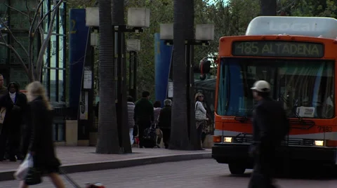 Union station bus passing by Stock Footage 40545881