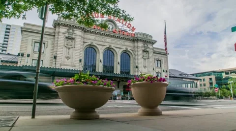 Union Station Motion Controlled Timelapse Denver, CO Stock Footage