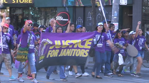 Union workers in labor movement Stock Footage 67264049