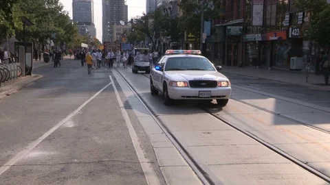 Union workers marching in solidarity for good job in Toronto labor day parade Stock Footage 79686021