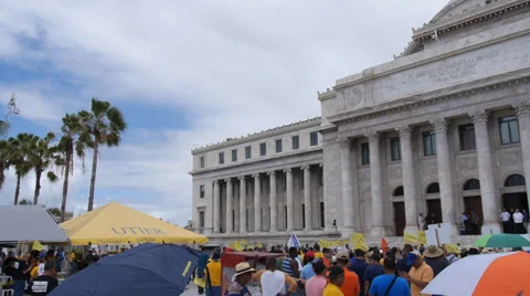 Union workers  protest strike 1 Stock Footage 39497831