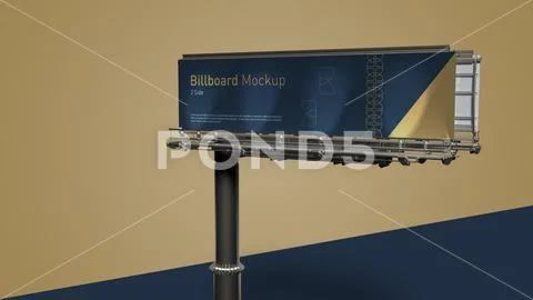 Unipole Billboard Mockup Double Side Outdoor Advertising Display PSD-Vorlage