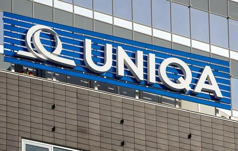 UNIQA logo, in Bucharest, Romania. Foto stock