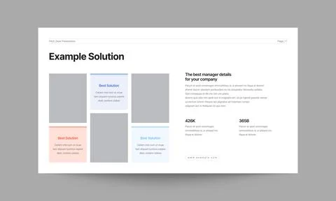 Uniqe Solution Slide Presentation Template Stock Illustration