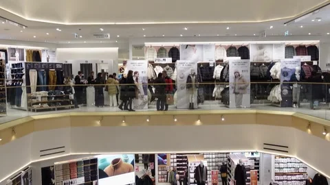UNIQLO store interior, Gran Vía Stock Footage 293739650