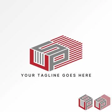 Unique 3D line initial USP font warehouse indutries factory shop stock Stock Illustration