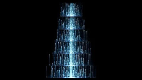 Unique 3D Projection Mapping on a Six-Tier Wedding Cake Stock Footage 321302487
