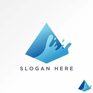 Unique 3D pyramid rectangular with water splash to nature fresh livelihood Stock Illustration