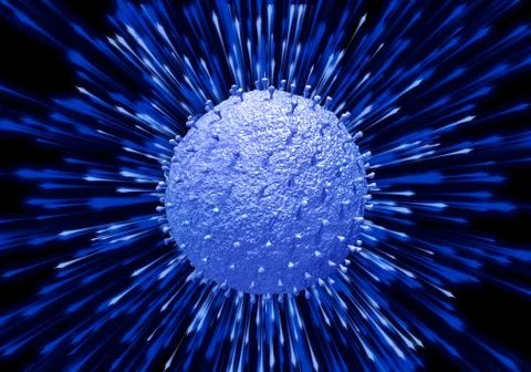 Unique 3d rendering illustration of a Coronavirus Virus Outbreak From A Cell Stock Illustration
