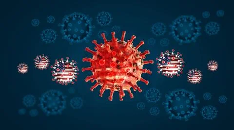 Unique 3d rendering illustration of covid 19 coronavirus outbreak in united s Stock Illustration