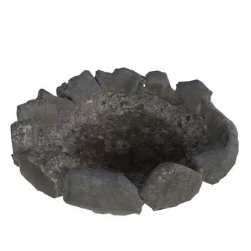 Unique 3D rendering of a stone fire pit design Stock Photos