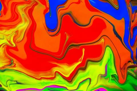 Unique abstract background. Flowing mixed oil paints. Stock Photos