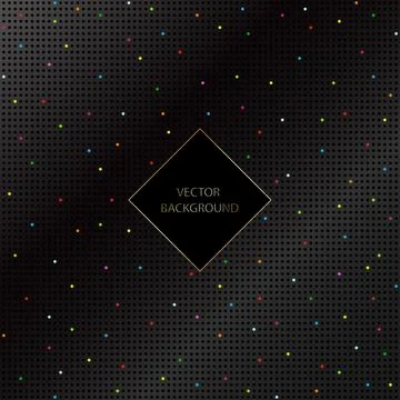 Unique abstract black background with color dots design Stock Illustration