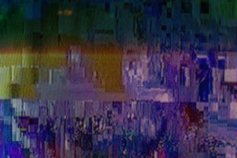 Unique abstract digital design backdrop with tv glitch error Stockfoto's