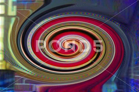 Unique abstract digital design backdrop spiral with tv glitch error Stock Photos