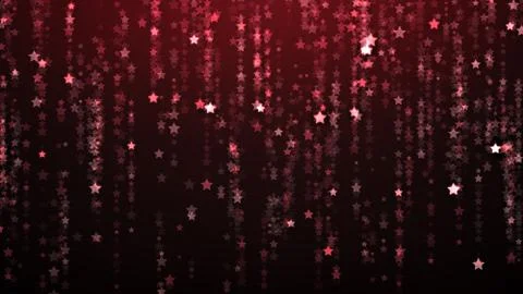 Unique Abstract Glamorous Red Star Falling Confetti Glitter Rain Background イラスト素材
